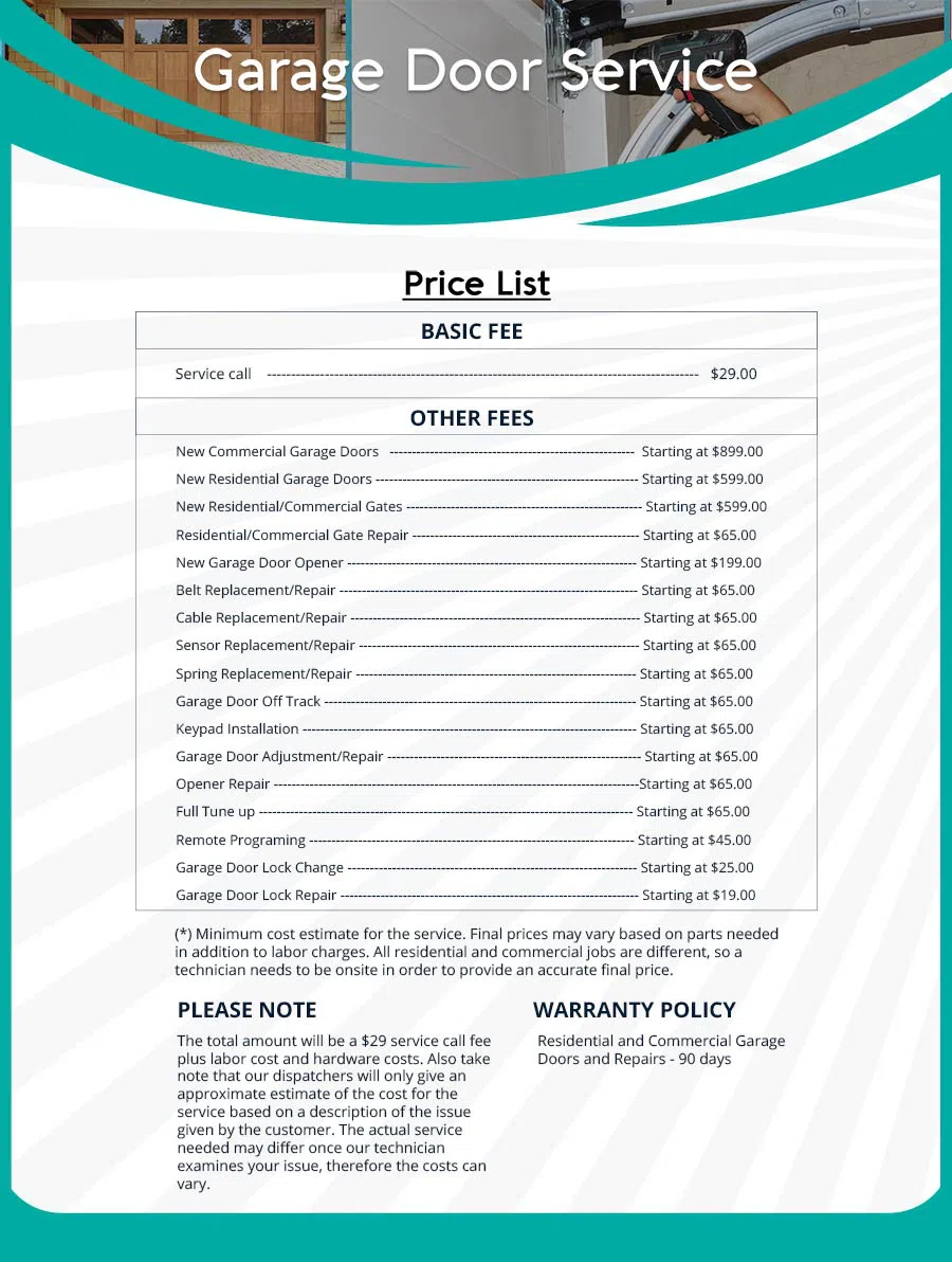 Garage Door Mobile Service Repair Jamison, PA 215-583-2023